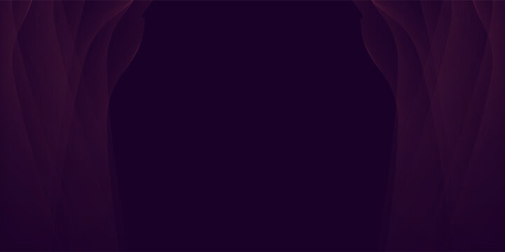 Royal purple velvet curtain background. Closed curtains backdrop for theater stage or cinema, circus. Violet fabric drapery wallpaper for award, show, performance. Vector textile room scene screen