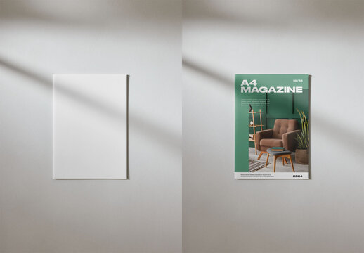 Mockup Of Customized A4 Magazine Cover