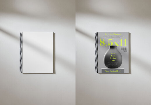 Mockup Of Customized Spiralbound Us Letter Magazine