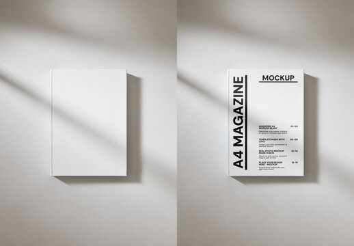 Mockup Of Customized A4 Hardback Magazine Cover