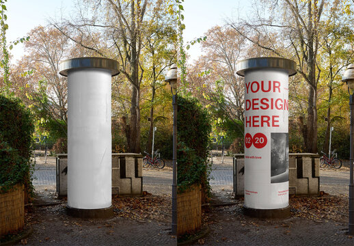 Mockup Of Customized Vertical Round Sign