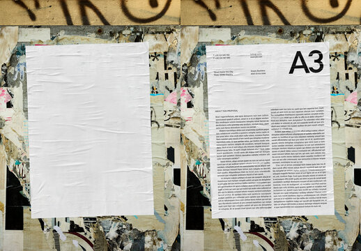 Mockup Of Customizable A3 Poster On Wall