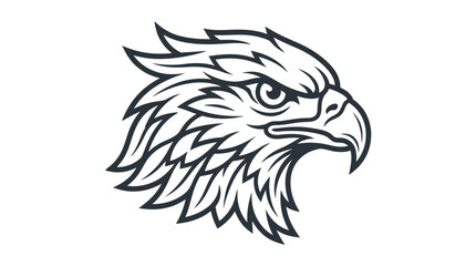 Fototapeta premium Detailed eagle head mascot emblem profile view