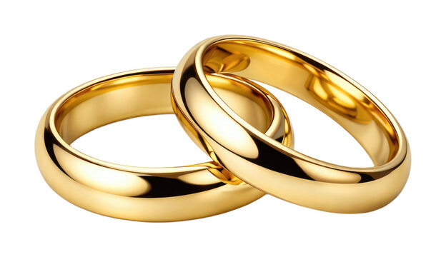 PNG Elegant gold wedding rings displayed.