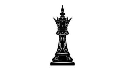 Black King Chess Piece: An ornate black king chess piece, symbolizing power and strategy, stands regally against a clean backdrop. © mahmuda428