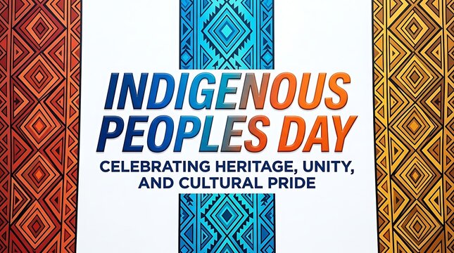 Colorful indigenous peoples day poster celebrating heritage unity and cultural pride with patterns