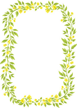 Botanical floral pattern border and frame illustration