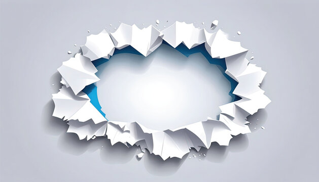 Torn Paper Heart Shaped Hole.