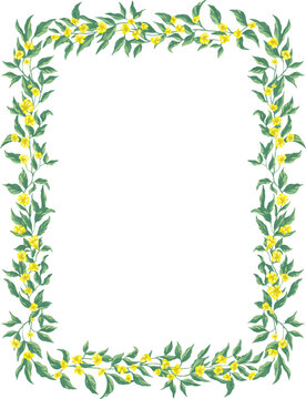 Botanical floral pattern border and frame illustration