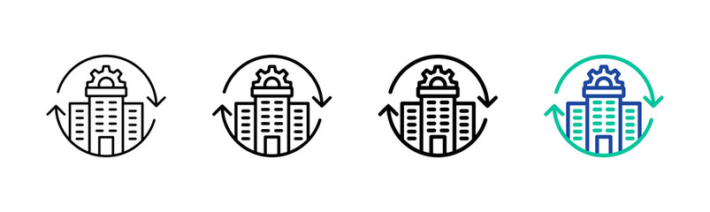 Obraz premium Office Management Icon Collection Different Style Outline