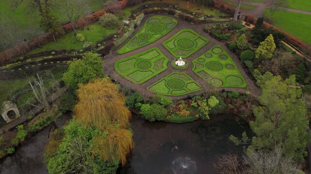 Aerial View of The Dingle Garden and The Quarry Park with St Chad's Church, Shrewsbury