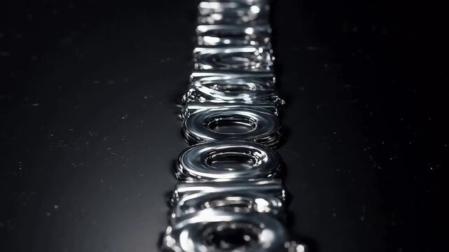 Liquid Silver Text Scrolling Elegantly on Mobile Screen