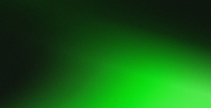 Neon Green Light Gradient Fading from Bottom Corner to Black, Grainy Abstract Background. template cover poster, banner.