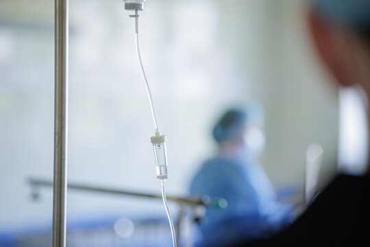 Intravenous Drip in Operating Room During Hip Replacement Surgery