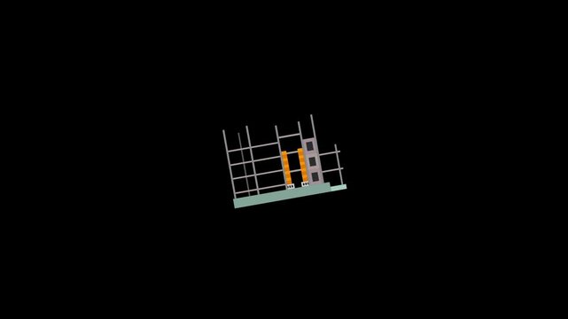 Industrial foundation builder icon animation