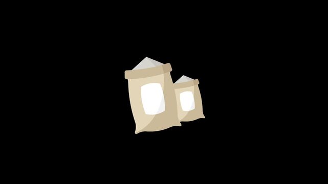 Cement bag icon containing cement animation
