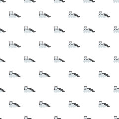 Fototapeta premium Siberian husky dogs creating a cute decorative animal repeat pattern