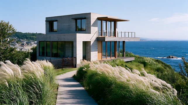 Architecture Overlooking the Sea / 海を見下ろすミニマリストな建築