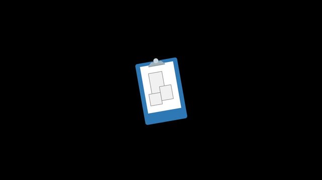 Construction drawings on clipboard icon animation