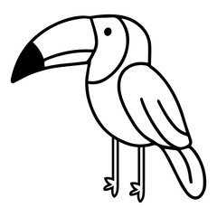 Obraz premium Cute cartoon bird and flamingo isolated on white background