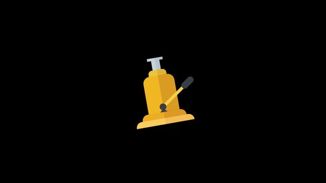 Hydraulic hand jack icon animation isolated on an alpha channel background