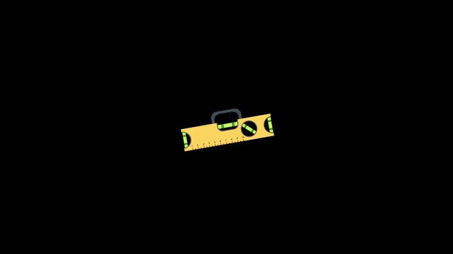Level tool icon animation on an alpha channel background