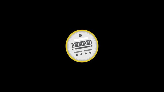 Digital weight meter icon animation on an alpha channel background