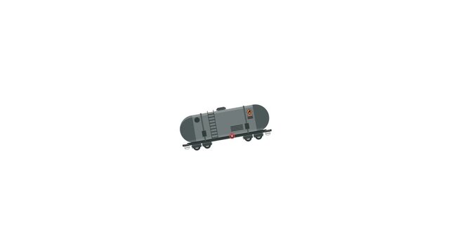 Oil tanker icon animation on an alpha channel background