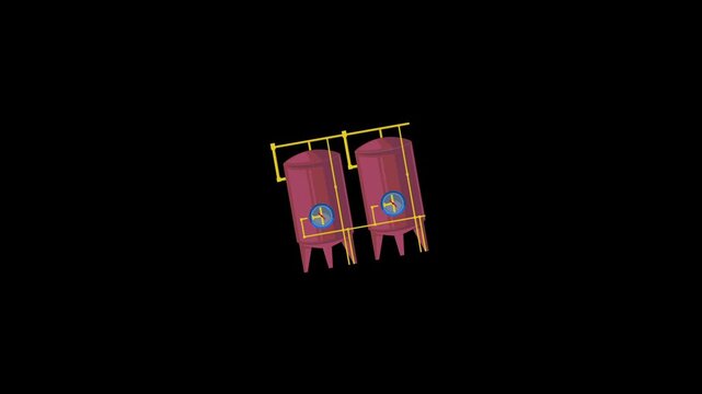 Pressure tank icon animation on an alpha channel background