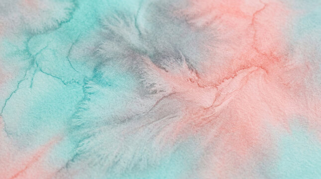 A delicate abstract watercolor background with soft blends of pastel mint green coral pink and subtle warm grey washes
