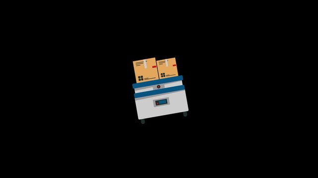 Construction scanner icon animation isolated on an alpha channel background 
