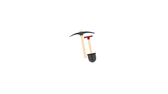 Shovel hammer icon animation isolated on an alpha channel background 