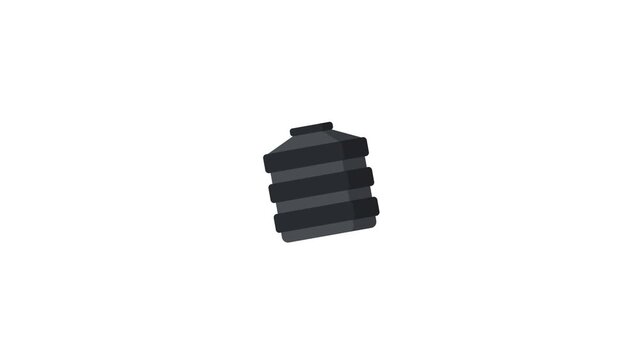 Water tank icon animation isolated on an alpha channel background 