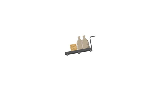 Trolley icon for construction work animation isolated on an alpha channel background