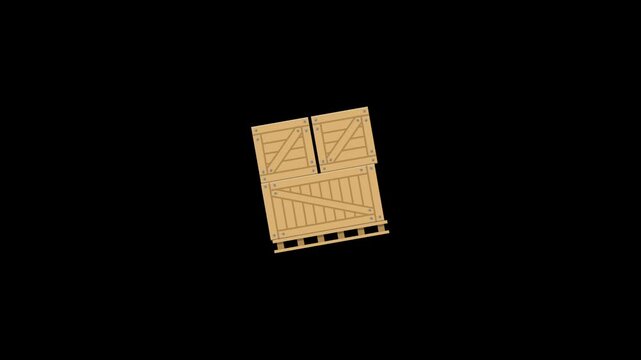 Wood box icon for construction work isolated on an alpha channel background 