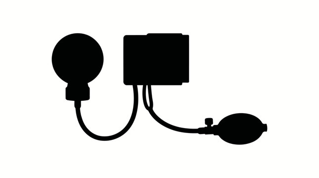 Medical, healthcare, blood pressure, monitor icons, vector illustration, black isolated on White Background silhouette