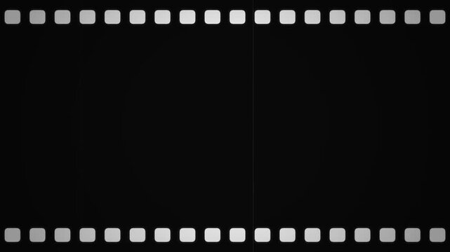 Retro Cinema Filmstrip Border Overlay with Analog Sprocket Holes for Vintage Movie Aesthetics and Nostalgic Video Production 4k video