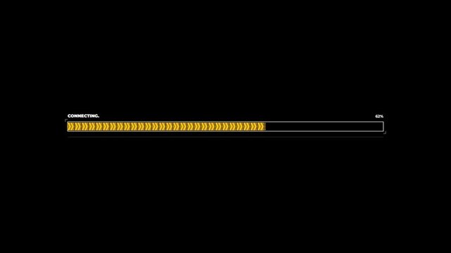Minimalist Terminal Style Connection Status Bar Interface Element with Orange Segmented Loading Progress for Software Startup Sequence 4k video