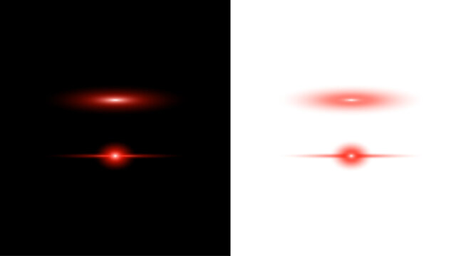 Dramatic red light effect flare pack isolated lens flares for compositing and visual effects. vector illustration on transparent background.