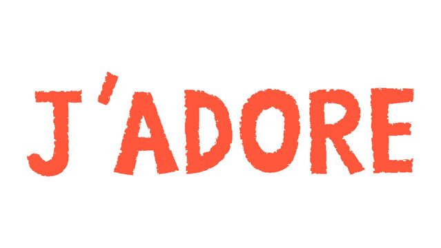J'adore doodle typography design element
