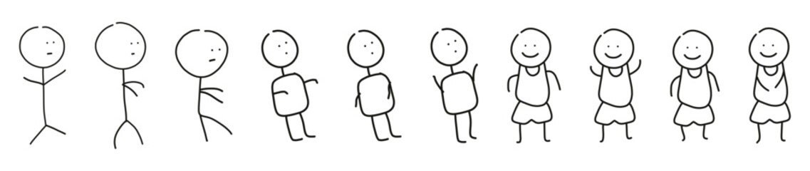 Fototapeta premium stick figure vector silhouette