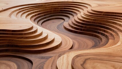 Naklejka premium Luxury 3D Carved Wood Background Set