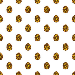 Naklejka premium Repeating pattern showing mythical dragon eggs with a glowing lava texture