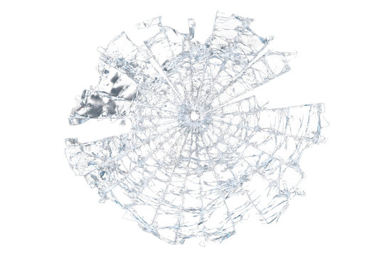 Circular screen damage effect PNG with transparent background, broken glass ring and sharp crack details. Useful for photo editing, action scenes, damaged display effects, posters