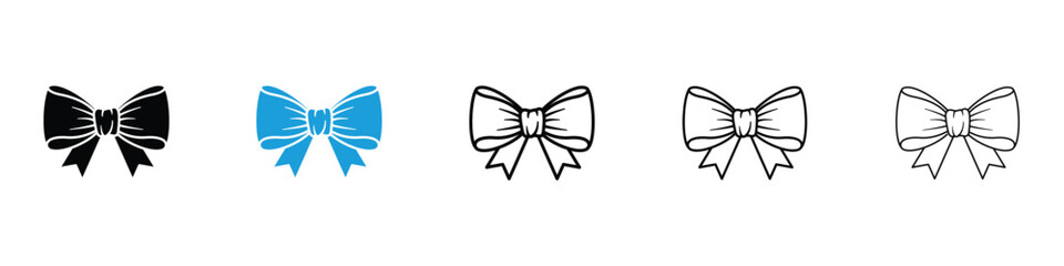 Fototapeta premium Ribbon icons vector illustrations in black and blue colors for web and ui designs