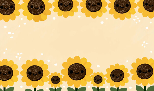 Sunflower border illustration