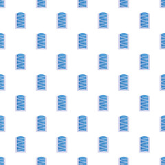 Naklejka premium Repeating pattern showing stylized urban skyscraper windows in flat design