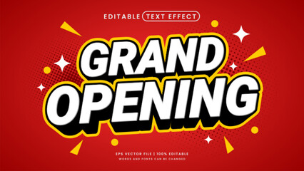 Grand opening 3d editable text effect style