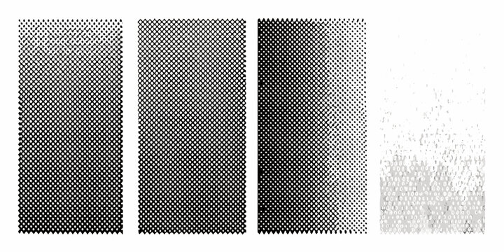 Noise grain textures five square variations on a white background