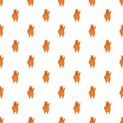 Obraz premium Cute brown bear characters creating a repeating seamless pattern